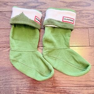 Hunter Kids Fleece‎ Boot Liners Socks Green SZ M UK 10-12 EU 28-31 US K11-13